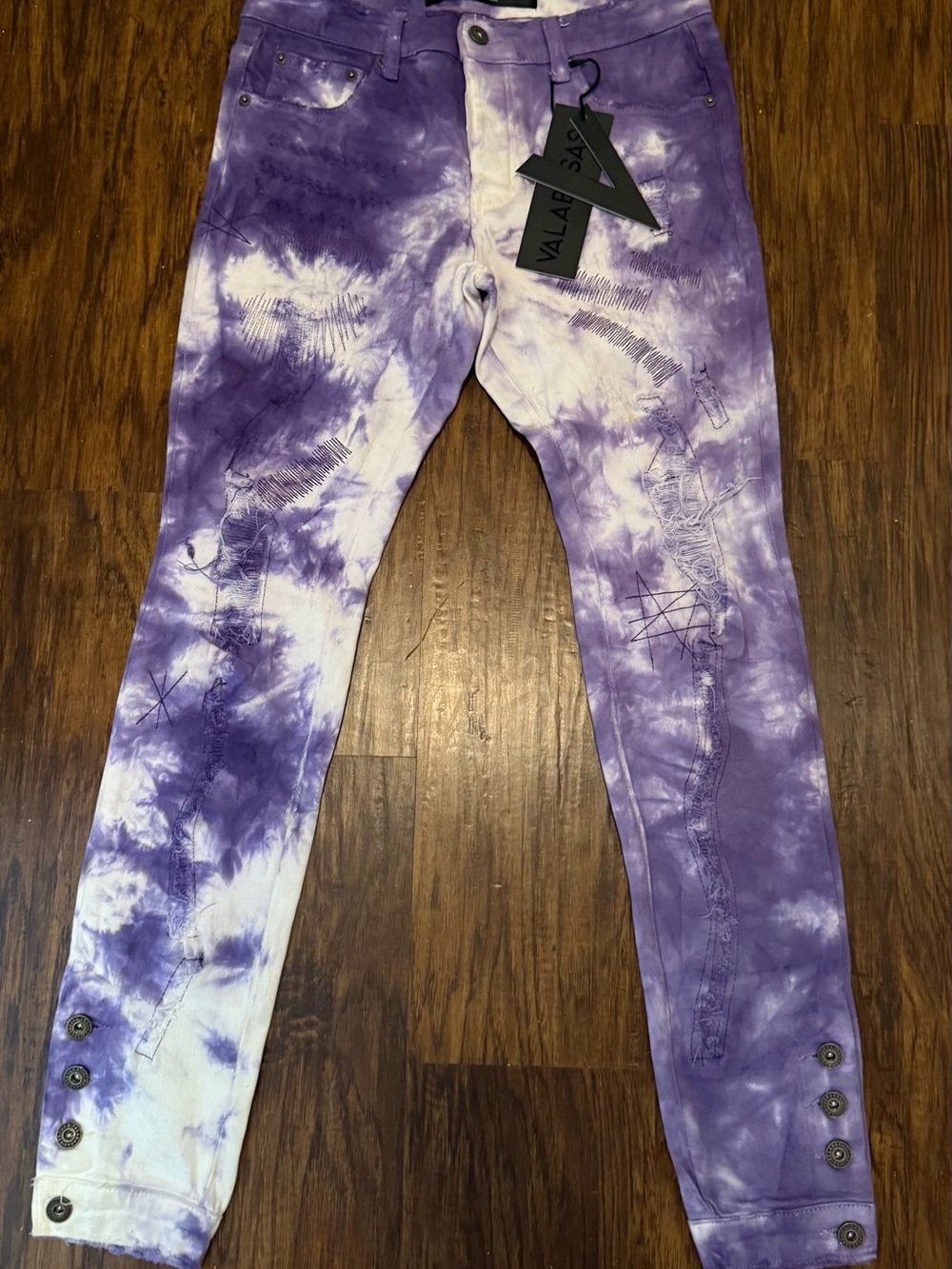 Valaa Men’s Purple Tie-Dye Skinny Jeans